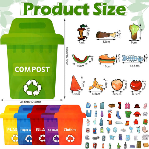 Crtiin 66 Pcs Earth Day Learn to Recycle Activity Set for Kids Classroom Earth Day Activities Kit Bulletin Board Educational Learning Activities Earth Day Decorations for School by Crtiin