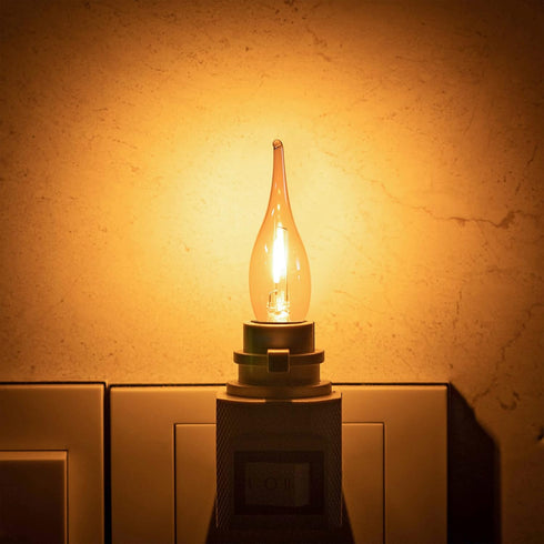 12 Pack Bulbs 0.7W=7W C22T E12 Bulbs 7 Bulbs 2200K LED Vintage Candelabra Night Lights Edison Mini Candle Filament