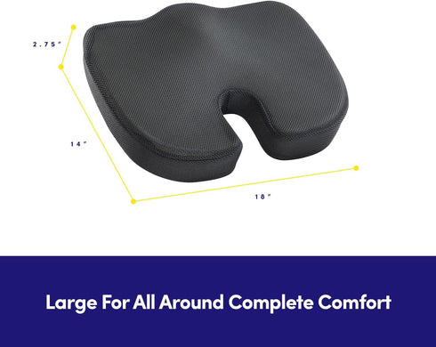 Tailbone Office Chair Cushion Seat Cushion for Long Sitting Ergonomic CertiPUR-US Memory Foam Non Slip Seat Pad