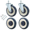 Shopping Cart Wheels Replacement Kit | 5 Inch 4 Pack, 2 Stemless