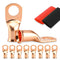 HOUSUN 8PCS Battery Cable Ends, 1/0 Gauge Wire Connectors, Bare Copper Eyelets with Heat Shrink Tubing