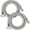 Everflow Supplies 27420-NL 20" No Lead Stainless Steel Braided Tank Supply Line, 3/8" Compression Fitting