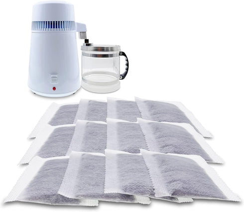 Xcivi Replacement Activated Charcoal Filters (12) for Megahome and Other Countertop Water Distillers
