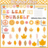 Fall Bulletin Board Decorations Set, Groovy Autumn Classroom Decor with Motivational Leaves Cutouts