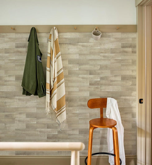 24 W&S PCS Beige Distressed Wood Peel and Stick Backsplash Tiles,Stick on Wood Look Tile for RV,Living Room,Accent