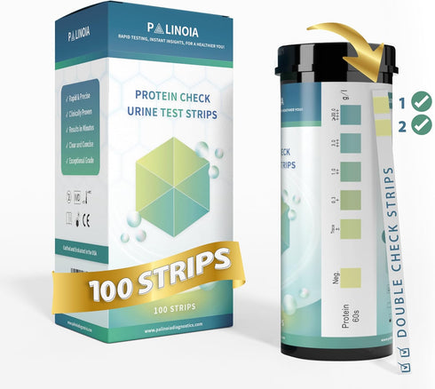 Double-Check Protein Test Strip Kit - 2X More Dependable Protein Test for