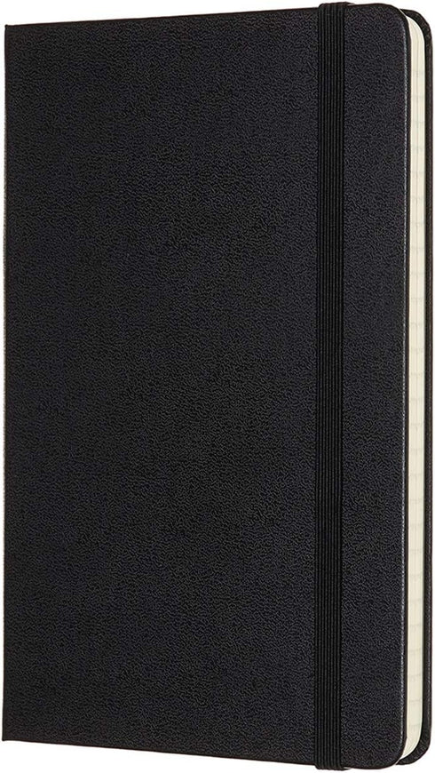 Moleskine Classic Notebook, Hard Cover, Medium (4.5" x 7") Ruled/Lined, Black, 208 Pages
