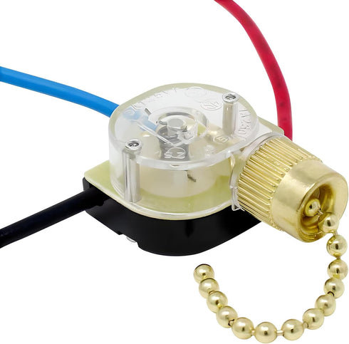 ZE-110 3 Wire Pull Light Switch Replacement Repair Kit 2 Circuit 6A