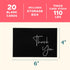 Set 20 Pack 4x6 100 VNS Creations Bundle - Thank You Cards With Envelopes Bulk & Stickers - - Black and Navy Blank