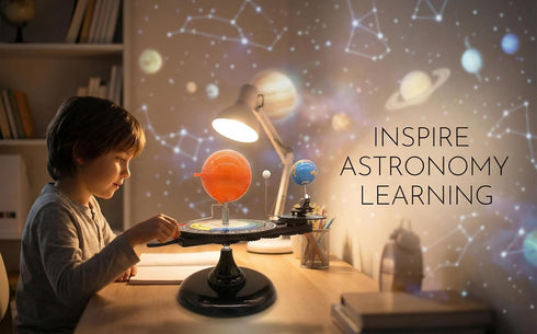 English Solar System Sun Earth Moon Orbital Model, Educational Planetarium Project Kit for Science Astronomy Teaching