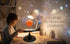 English Solar System Sun Earth Moon Orbital Model, Educational Planetarium Project Kit for Science Astronomy Teaching