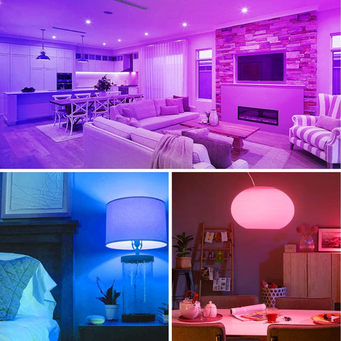 ANWIO Smart Light Bulb BR30 RGB Color Changing LED WiFi Dimmable Multicolor Light Bulbs E26 Base, Compatible with Alexa, Google Assistant, No Hub Required, 1300 Lumen 13W (100W Equivalent) 2 Pack by ANWIO