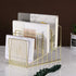 Simmer Stone Incline File Sorter, 7 Slot Magazine Holder for Letter, Document, Folder, Metal Desktop Organizer, Gold
