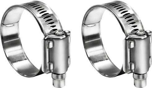 2 Pack Heavy Duty Worm Hose Clamp, Adjustable Range 1"-1 3/4" (25-45mm), 304 Stainless Steel