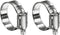 2 Pack Heavy Duty Worm Hose Clamp, Adjustable Range 1"-1 3/4" (25-45mm), 304 Stainless Steel