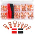 Copper Wire Lugs Terminal Connectors, Used on AWG12 10 8 6 4 2 Cable, 30Pcs Battery Cable Lugs Ends and Heat Shrink