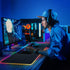 Large RGB Gaming Mouse Pad with Wireless Charging, 10 LED Colors, Ultra-Smooth Surface & Non-Slip Rubber Base,