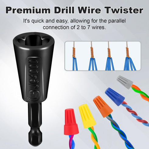 Jheoyrt 4 8 24 2 7 Pcs Multifunctional Wire Twister Tool for Drill, Lightweight Wire Nut Twister Compatible with to Awg
