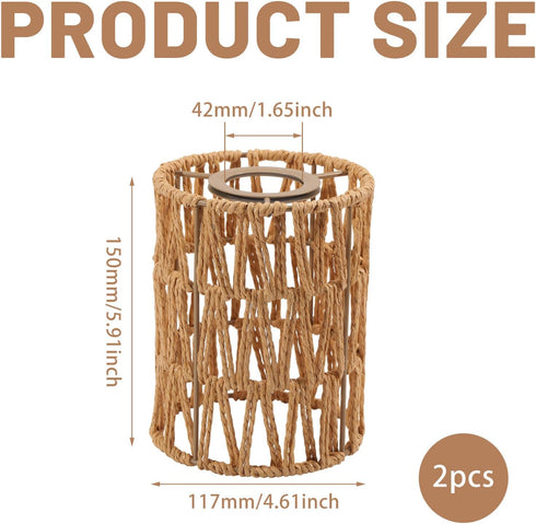 2 4.65.9 inch CHGCRAFT Pcs Rattan Lamp Shade Woven Lampshade Replacement Lamp Covers for Pendant, Table, Wall and Floor