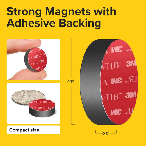 X-bet MAGNET Adhesive Magnets, 50 Pieces, Round Disc with Strong Sticky Adhesive Backing, Ideal for DIY, Craft, Kitchen