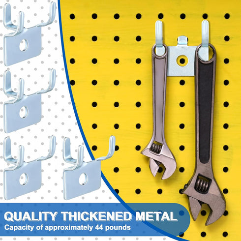 Tandefio 50 Pcs Metal Prong Pegboard Hooks, Hanging Hangers for Pegboard Wall, Jewelry Display Tool Hooks