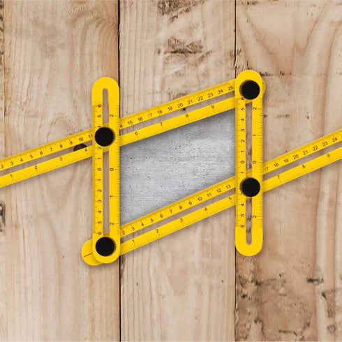 POWERTEC Multi Angle Measuring Ruler for Woodworking, Crafting, and Tile Cutting, ABS Plastic Angle Finder