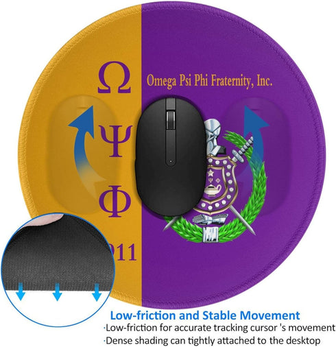 Psi Phi Mouse Pad Series, Anti-Slip Round Gaming Mouse Pad for Office Computer, 7.9 X 7.9 Inches
