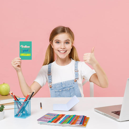 Zonon 24 Pcs Mini Colorful Notebooks, Funny Motivational Journals, Small Pocket Notebooks for Kids, School Office Prizes