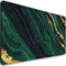 Gaming Mouse Pad, Large Extended Desk Pad with Non-Slip Base for Home Office Gaming Work, Green Marble with Gold