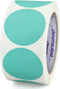 ChromaLabel 2 Inch Round Permanent Color Code Dot Stickers, 500 Labels per Roll, Aqua