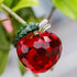 H&D Crystal Red Apple Paperweight, 40mm Art Glass Apple Collectible Figurines, Christmas Eve Gifts