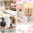 Yeaqee 91 Pcs Bridal Shower Diamond Pen Set, 31 Wedding Crystal Pens, 30 Organza Bags, 30 Cards, Rose Gold