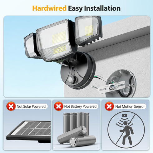 90W Lighting,10000lm Outdoor,IP66 Photocell,6500k 4 Onforu Dusk to Dawn Outdoor Flood Lights Waterproof Black LED