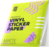 Premium Printable Vinyl Sticker Paper for Inkjet and Laser Printer - 20 White Matte Waterproof Adhesive Paper 8.5 x 11