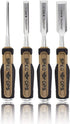 Spec Ops Tools Wood Chisel Set with High-Carbon Steel Blades, Shock-Absorbing Grip,