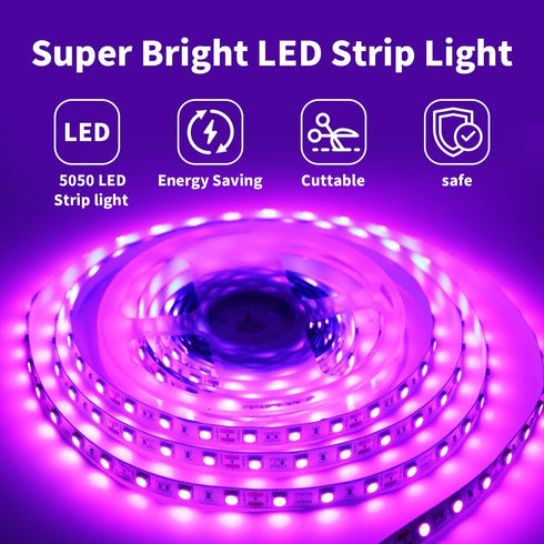 16.4ft 12V 300 iNextStation Pink LED Strip Lights, LED Light for Bedroom with LED Cuttable Tape Light for Kitchen