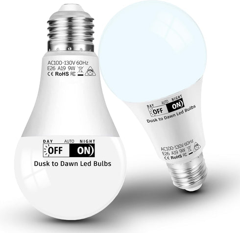 ALIDE Dusk to Dawn Outdoor Light Bulbs for Outside Porch Patio Backyard,Automatic On/Off