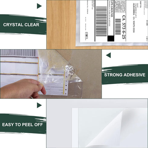 Packing List Pouches 4.5'' X 5.5'' - Clear Adhesive Top Loading Shipping Label Sleeves (500 Bags)