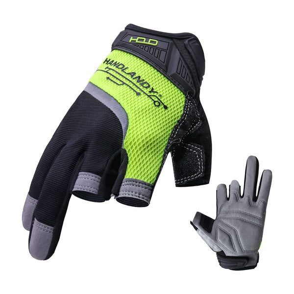 Framer Work Gloves - Fingerless Framing Gloves, Open-Finger Carpenters Gloves, High Dexterity Durable Fit