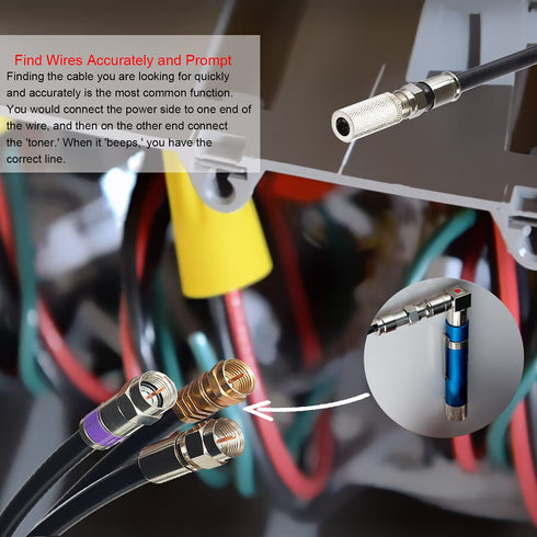 Coaxial Pocket Toner: Pocket Continuity Tester and Toner with Light & Buzzer for Testing Coax Cable