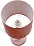 LT1172-PNK 17.13" Simple Designs Metal and Modern Abstract Table Lamp with Drum Fabric Shade, Bedroom, Office, Living