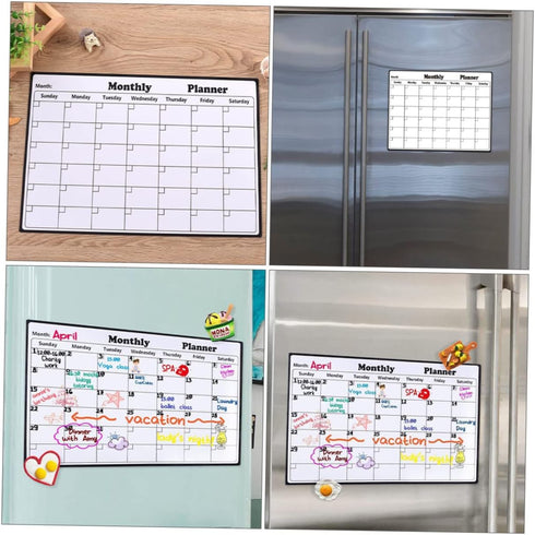 NUOBESTY Magnetic Whiteboard Message Board, Rewritable Poster Board, Magnetic Dry Erase Calendar for Fridge
