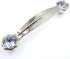 JETLAND Cabinet Drawer Crystal Pulls, 4-Pack, Golden with Clear Glass, 4" Hole Centers,