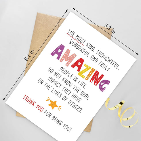 Naixiwen Sweet Thank You Card for Best Friend Family, Funny Appreciation Card for Coworker Doctor Nurse Teacher