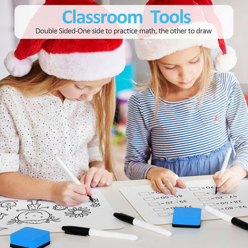 PANDRI 16 Pack Dry Erase LapBoards, Double Sided 12.5 x 9 Inch Whiteboards with Erasers and Markers
