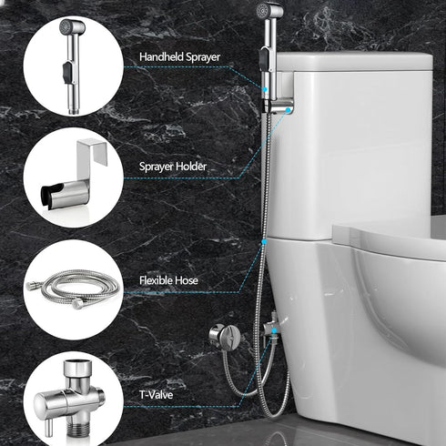 NESTLEAP Handheld Bidet Sprayer for Toilet - Durable ABS Bathroom Jet for Feminine Hygiene, Baby Cloth Diaper Washer