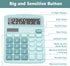 Cute Light Blue Desktop Calculator with Large Display Screen, Dual Power Source, Solar and Battery - Perfect for