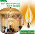 COOGGALAN E12 Bulb Dimmable, 25 Bulbs CA11 2W, Bulb, 2700K, 90, 12 Pack Amber Candelabra LED Light Watts Equivalent
