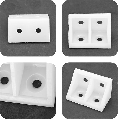 AUXBC 50PCS 19mm/0.75 90 Home(4 White Plastic Corner Bracket L Shape Right Angle Bracket Corner Brace Degree Shelf