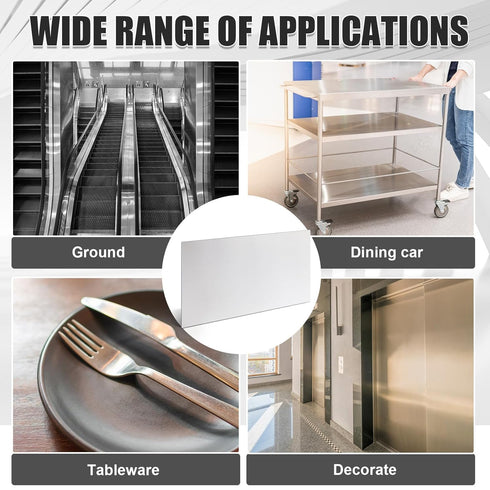 MorningRo 2 430 12 9 Inches 24ga #4 Pcs Stainless Steel Sheet Metal x Metal Plates Panel Brushed Finish Magnetic Mount